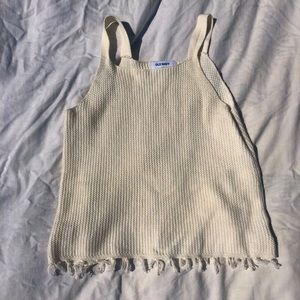 wool camisole with fringe